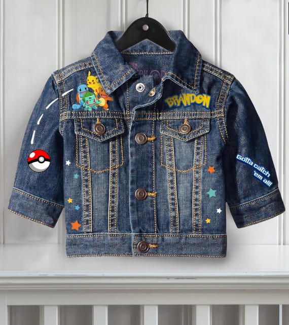 Pokemon Custom Denim Jacket Baby/toddler/kids - Pokemon Gift for