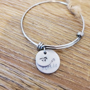 HORSE Handstamped charm bracelet with &quot;Take Life in Stride&quot; pendant & Story Tag, horse gifts, horse bracelet, horse charm bracelet, jewelry