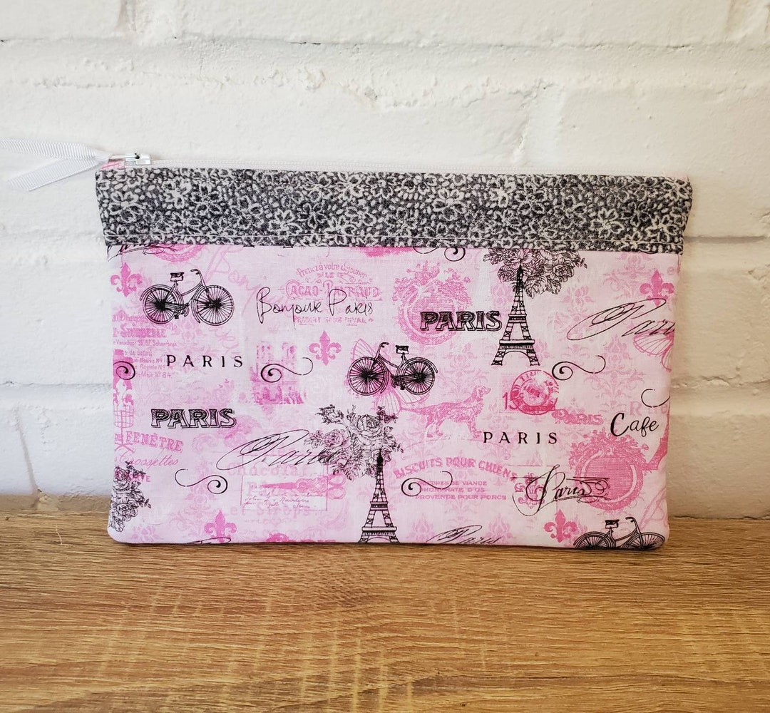 Paris Cosmetic Bag Machine Washable Zipper Pouch, Paris Makeup Bag