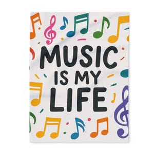 Music Is My Life Fleece Blanket: Cozy Throw for Music Lovers