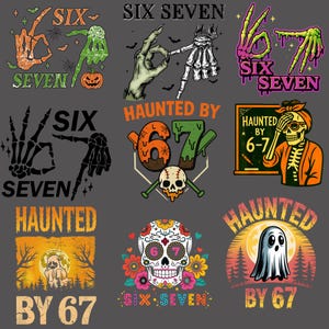 Funny 67 Halloween Png Bundle, Six Seven Shirt, 6 7 Movie Killers Png, Six Seven Meme Pumpkin Png, Spooky Season Png, 6-7 Trend Png Design
