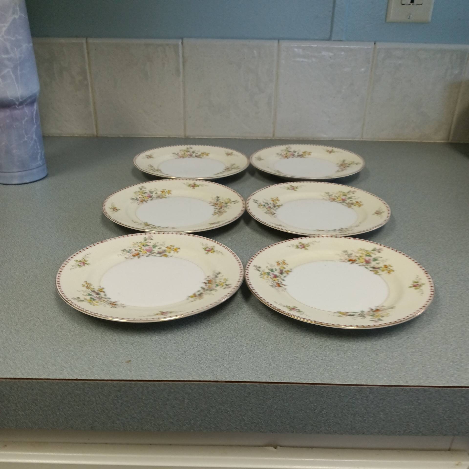 6 Meito China Salad Plates Dishes Made in Japan Vintage Hand Painted Etsy