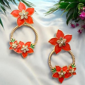 Floral Hoop Earrings