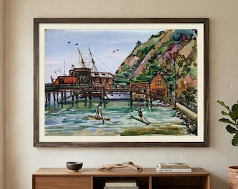 Watercolor Print, Baby Beach Dana Point, Original Painting Available