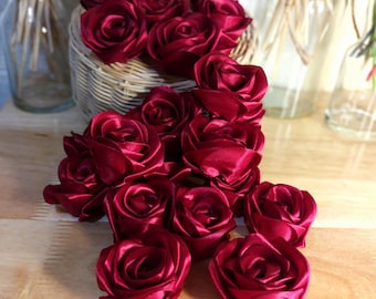 Satin Roses 10 PCS, DIY Craft Flowers Bundle, Fabric Floral Supplies for Decorations, Gifts & Projects