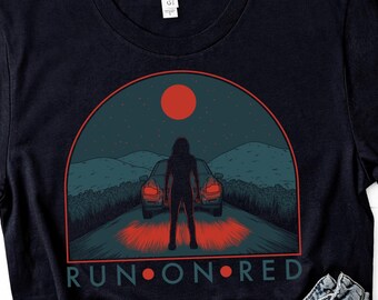 Run on Red T-Shirt | Official Noelle W Ihli Merch Book lover gift reading librarian fiction psychological novel murder true crime fan