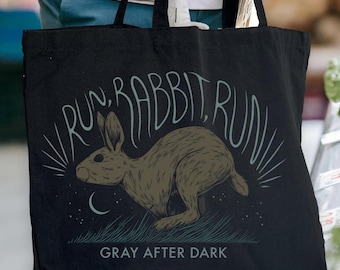 Gray After Dark Tote Bag, Official Noelle W Ihli Merch Book lover gift reading librarian fiction psychological novel murder true crime fan
