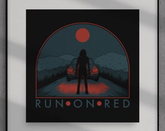 Run On Red Art Print | Official Noelle W Ihli Merch, Book lover gift reading librarian fiction psychological novel murder true crime fan