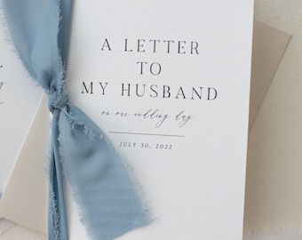 Personalized "To My Husband" Cotton Paper Card | Wedding Card | Wedding Day Of Card | Personalized Wedding Card | Handmade Wedding Card