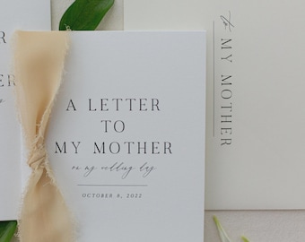 Personalized "To My Mother" Cotton Paper Card | Wedding Card | Wedding Day Of Card| Personalized Wedding Card | Handmade Wedding Card