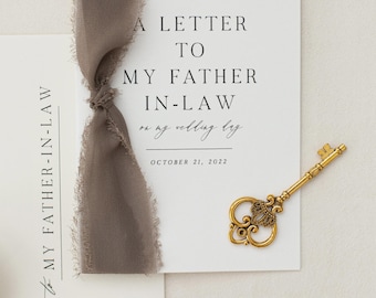 Personalized "To My" Father-In-Law Cotton Paper Card | Wedding Card | Personalized Wedding Card Set | Handmade Cards | Father-In-Law Card