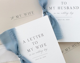 Downloadable File | Personalized "To My" Wife and Husband Cotton Paper Cards | Wedding Card Sets | Digital Download | Instant Download