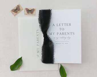 Personalized "To My Parents" Cotton Paper Card | Wedding Card | Wedding Day Of Card | Personalized Wedding Card and Envelope | Handmade Card