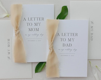 Letter "To My Mom and Dad" | Wedding Card Sets | Wedding Gift for Parents | To My Mom on My Wedding Day | Mother of the Bride Gift I