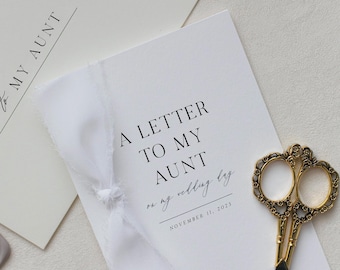 Personalized "To My Aunt" Cotton Paper Card | Personalized Wedding Card | Handmade Cards |  To My Aunt On My Wedding Day Card