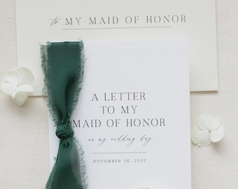 Personalized "To My" Maid of Honor Cotton Paper Card | Wedding Card | Personalized Wedding Card Set | Handmade Cards | Maid of Honor Card