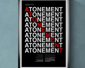 Easter Wall Art – Atonement of Christ Print – Jesus Sacrifice Scripture Poster