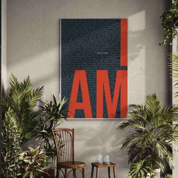 I AM Wall Art | Modern Christian Typography Print | Names of Jesus Poster | Scripture Decor | Minimalist Bible Verse Art