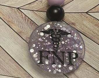 Beaded Family Nurse Practitioner Keychain