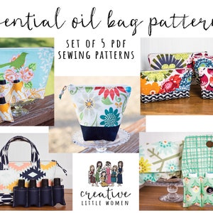 Essential Oil Bag PATTERNS | Essential Oil Storage | PDF Sewing Pattern Bundle | Essential Oil Case | Essential Oil Pouch | 5ml/15ml/Rollers