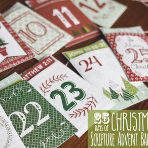 Christmas Advent Calendar Kit Christmas Countdown Printable Christmas Decor image 1