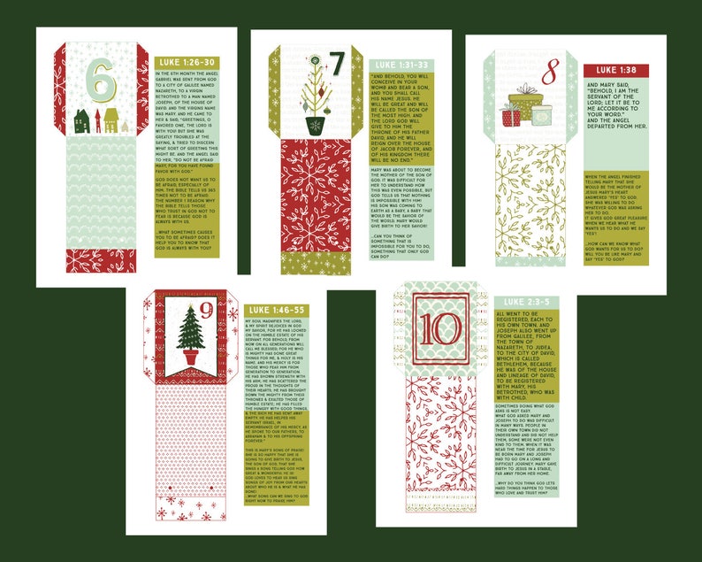 Christmas Advent Calendar Kit Christmas Countdown Printable Christmas Decor image 5