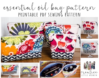 Essential Oil Storage PATTERN | Oil Bag | Essential Oil Pouch  | Holds 5 - 11 Bottles | PDF Pattern