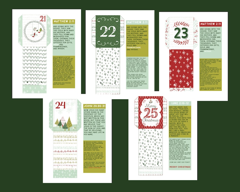 Christmas Advent Calendar Kit Christmas Countdown Printable Christmas Decor image 8