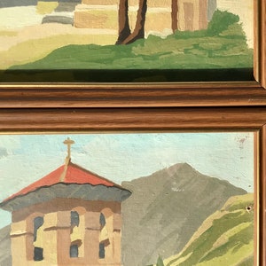 Peinture par numéros vintagePAIRE de paysages, campagne italienneencadré avec verre image 8