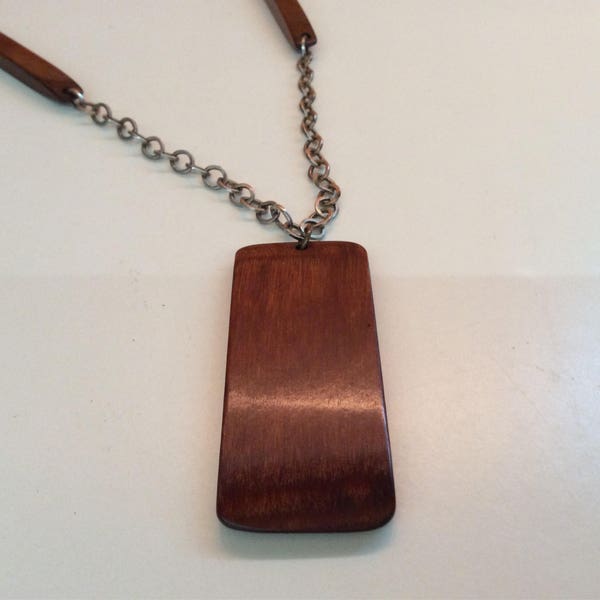 Super Hip MCM Teak Pendant Necklace