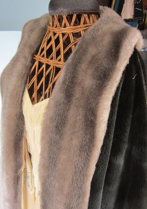 Gorge Borgano Faux Fur Mink Swing Coat with Faux … - image 1