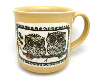 VTG Owl Mug Coffee Cup Teacup Mid Century Modern Retro Drinkware OTAGIRI JAPAN