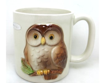 VTG Owl Mug Coffee Cup Teacup Mid Century Modern Retro Kitchenware OTAGIRI JAPAN