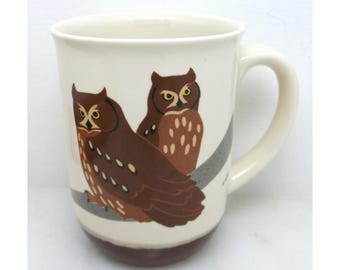 VTG Owl Mug Coffee Cup Teacup Mid Century Modern Retro Morgan OTAGIRI JAPAN