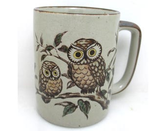 VTG Owl Mug Coffee Cup Teacup Mid Century Modern Retro Drinkware OTAGIRI JAPAN