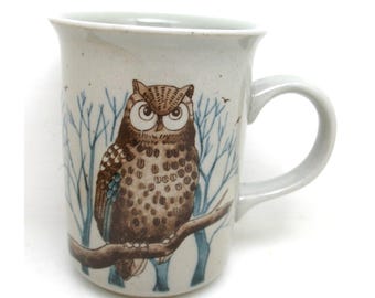 VTG Owl Mug Coffee Cup Teacup Mid Century Modern Retro Kitchenware OTAGIRI JAPAN