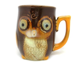 Vintage Owl Mug Mid Century Modern Retro Coffee Cup Teacup Bird GIBSON