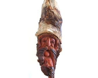 Décoration rustique vintage en bois sculpté, loupe de racine d'arbre, art populaire, P WELLS, lourd
