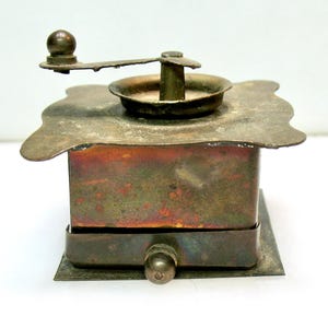 Vintage Brass Miniature Coffee Grinder Collectible Knick Knack