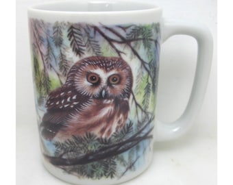 VTG Owl Mug Coffee Cup Teacup Mid Century Modern Retro Drinkware OTAGIRI JAPAN