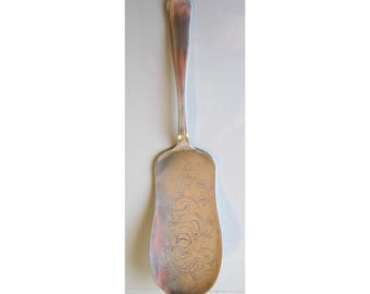 Vintage Danish Silver Fish Server Etched Castle Mark