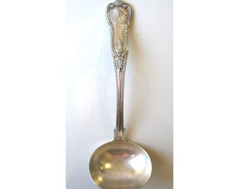 Vintage GORHAM KINGS Pattern Ladle Large Victorian Serving Utensil Anchor Mark