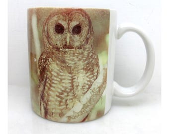 Vintage Owl Mug Retro Coffee Cup Teacup Bird NATIONAL WILD LIFE Federation Spot