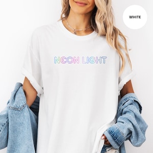 Comfort Colors® Unisex Neon Light T-Shirt, Cool Electric Vibe, Retro Shirt, Neon Shirt, Synthwave, Vaporwave, Cool T-shirt Gift, Futuristic