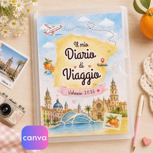 Valencia Travel Journal for Kids | Editable Canva Travel Diary | Spain Vacation Memory Book | Printable A4 Travel Activity Journal