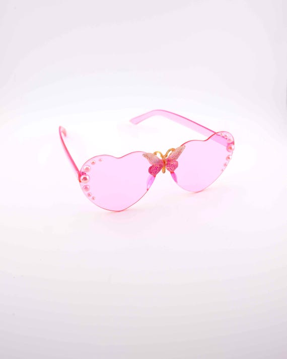 Festival Crystal-Embellished Pink Heart Sunglasses Festival Party Heart Shaped Sunglasses. Embellished Bling  main image 4