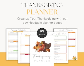 Printable Thanksgiving Planner, Digital Thanksgiving Planner, Thanksgiving Planner