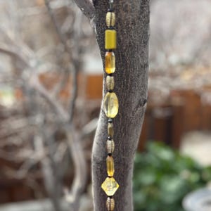 Handcrafted Beaded Plant Hanger | Garden Decor, Bird Feeder Hanger G - Elegant Gold
