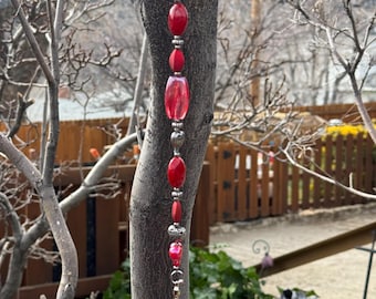 Handcrafted Beaded Plant Hanger | Garden Decor, Bird Feeder Hanger