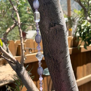 Handcrafted Beaded Plant Hanger | Garden Decor, Bird Feeder Hanger I - Lilac Treasure